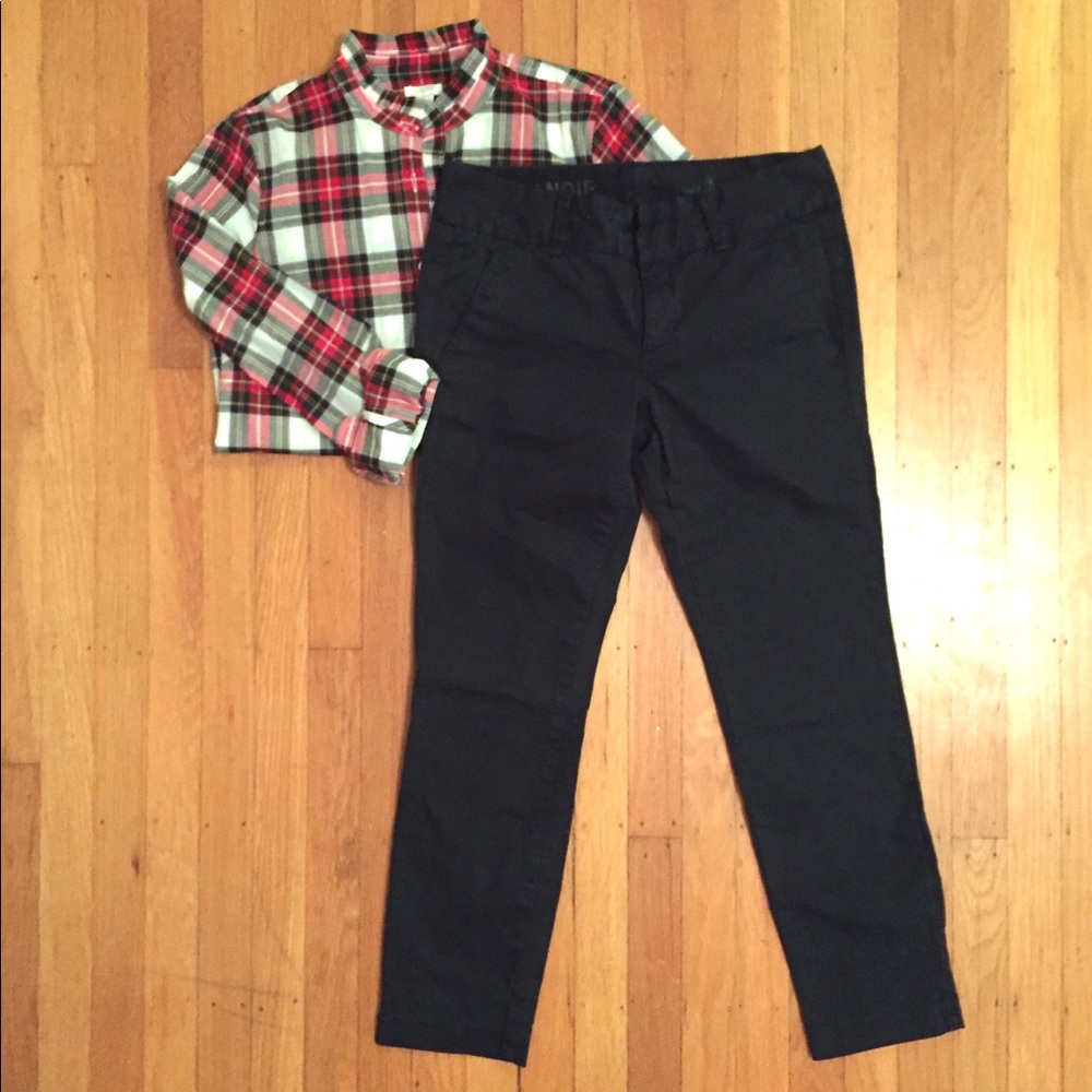 J. Crew Andie Slim Cropped Chino - Navy and/or Tan